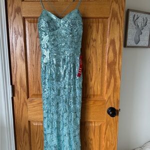 Sparkling Teal Sequin Dress